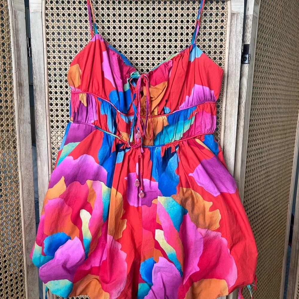 FARM Rio Colorful Abstract Playsuit - Picture 2 of 4